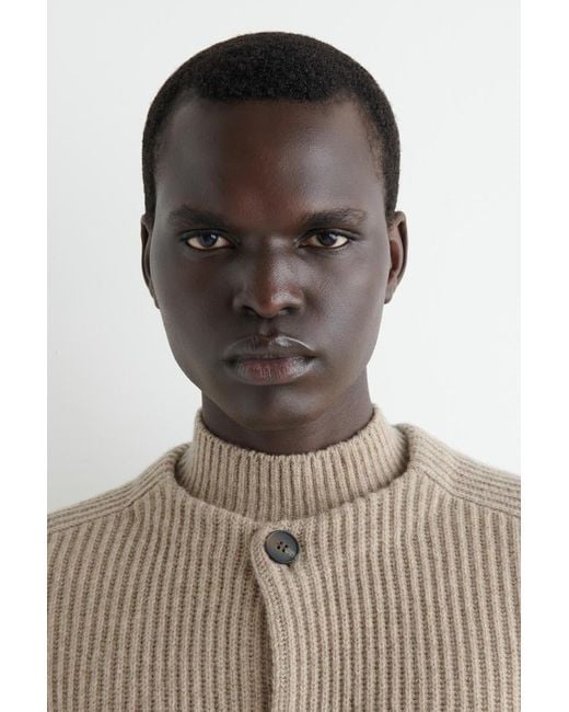 COS Natural Ribbed Wool Crew-Neck Sweater for men