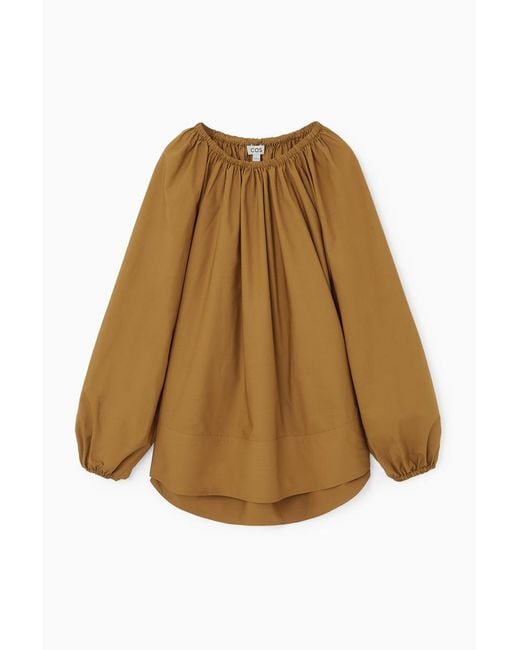 COS Natural Oversized Off-the-shoulder Blouse