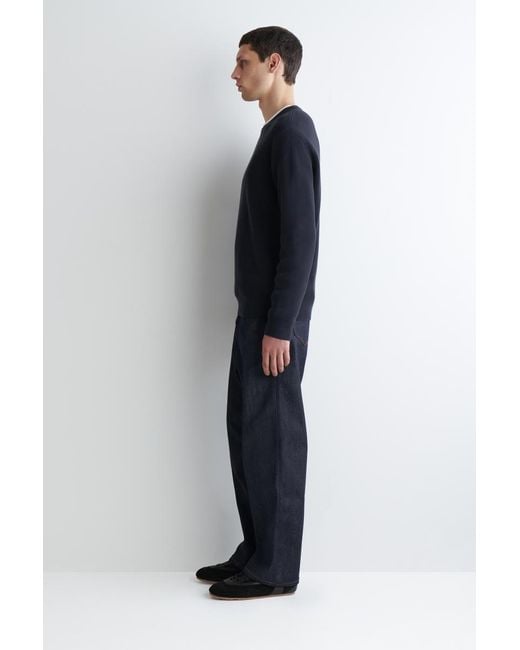 COS Blue Cotton Crew-Neck Sweater for men