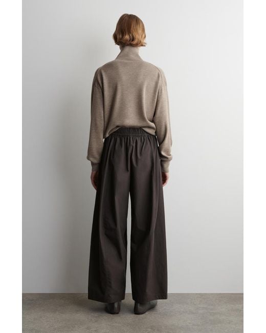COS Gray Elasticated Barrel-Leg Pants