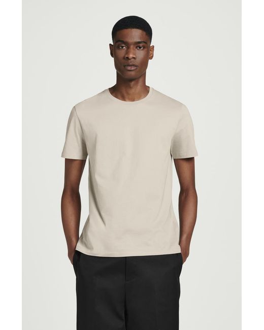 COS T-Shirt Aus Baumwolle Mit Normaler Passform in Natural für Herren