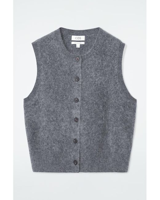 COS Blue Pure Brushed-Cashmere Waistcoat