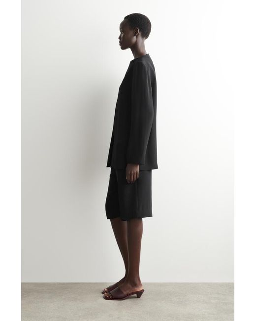COS Black Tailored Silk Top