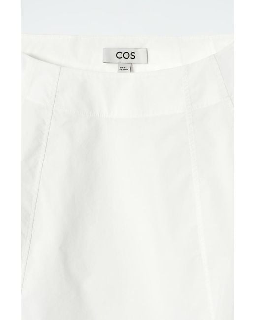 COS White Voluminous Boat-neck Cotton Blouse