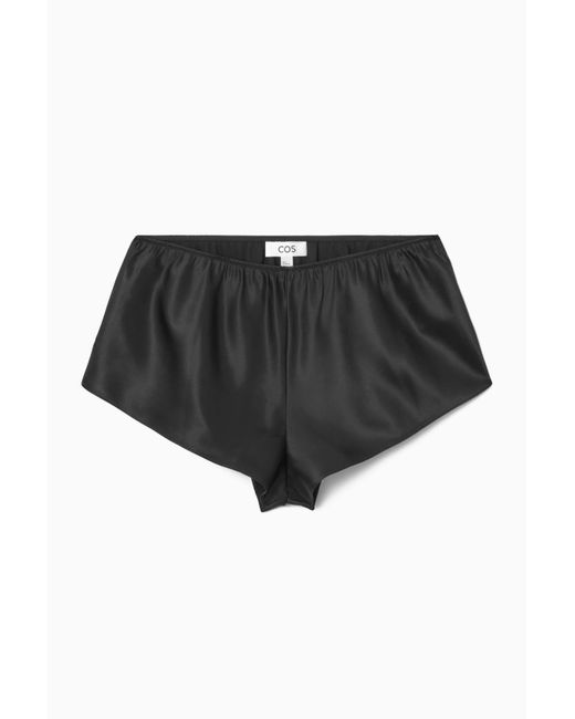 COS Black Silk-satin Shorts