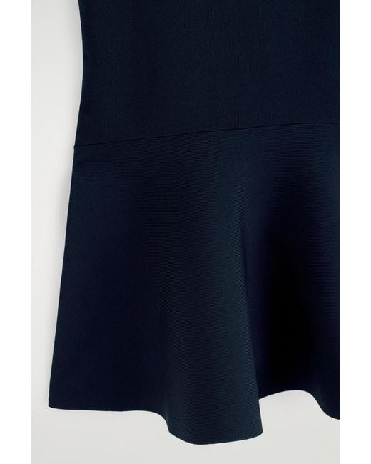 COS Blue Flared Knitted Mini Dress