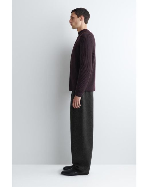 COS Blue Ribbed Wool Crew-Neck Sweater for men