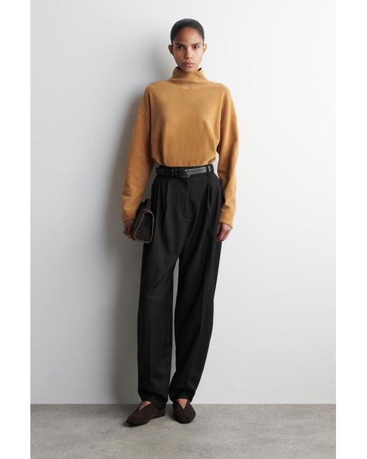 COS Natural Chenille Mock-Neck Sweater