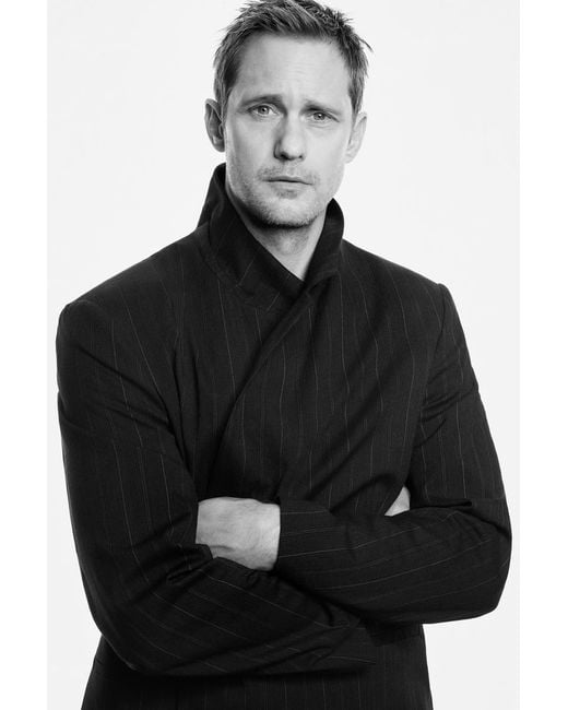 COS Black Pinstriped Double-Breasted Blazer for men