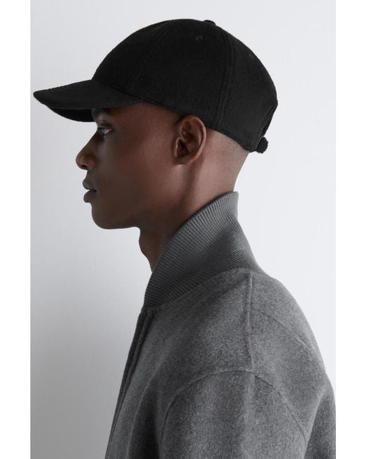 COS Black Wool-blend Baseball Cap for men