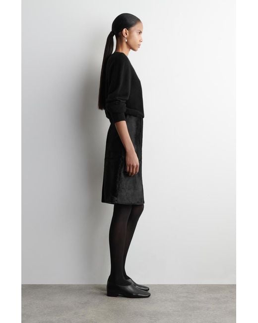 COS Black Square-Toe Leather Heeled Shoes
