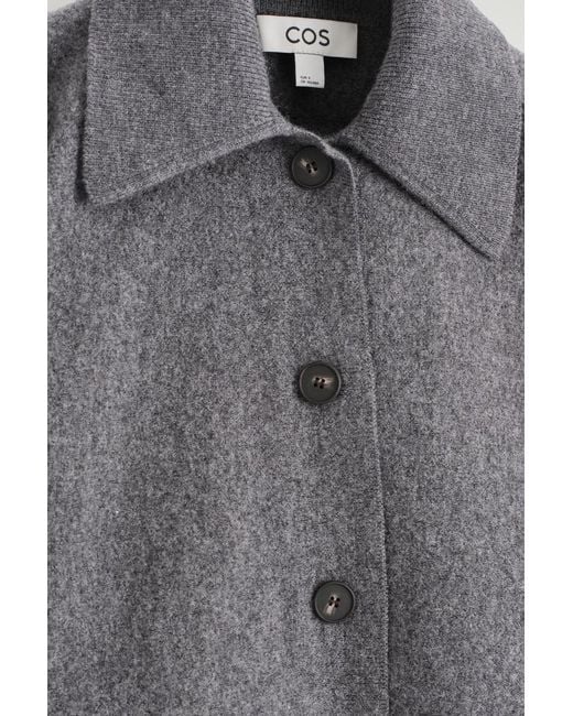COS Gray Sculpted Merino Wool Jacket