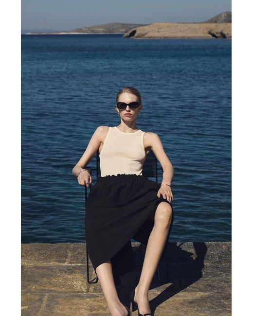 COS Natural Ribbed Silk Tank Top