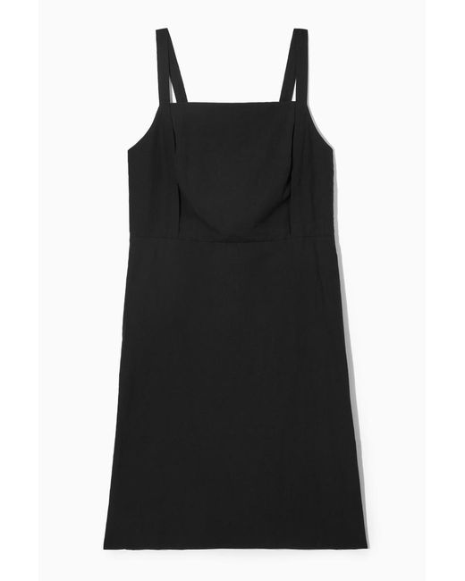 COS Black Open-back Mini Pinafore Dress