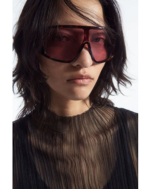 COS Pink Oversized Visor Sunglasses