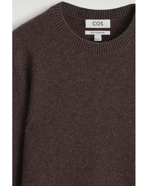 COS Brown Cashmere Crew-Neck Jumper