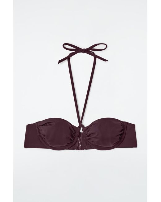 COS Ruched Underwired Halterneck Bikini Top