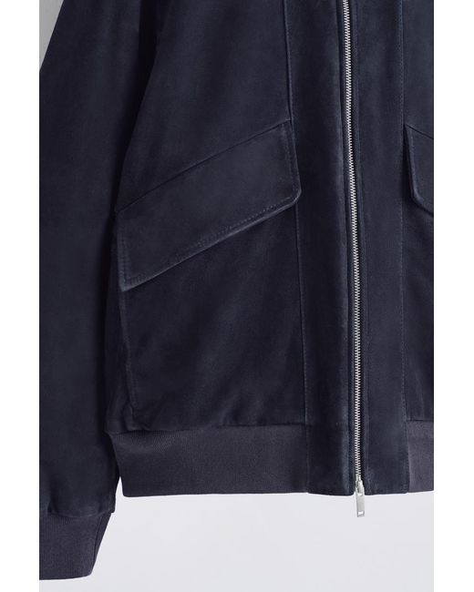 COS Blue Suede Flight Jacket for men