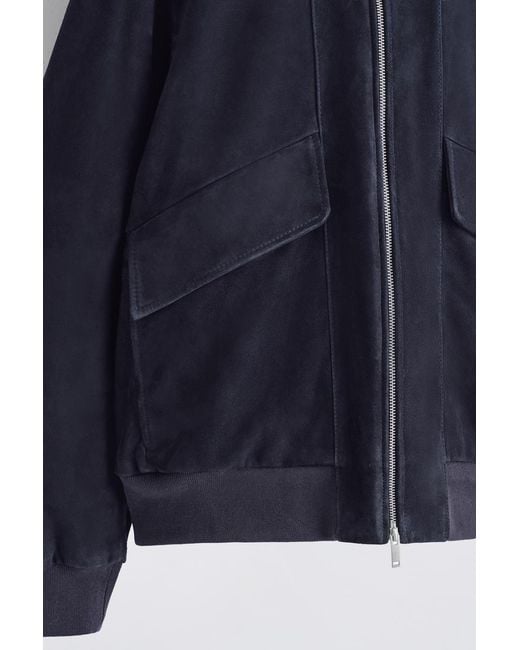 COS Blue Suede Flight Jacket for men
