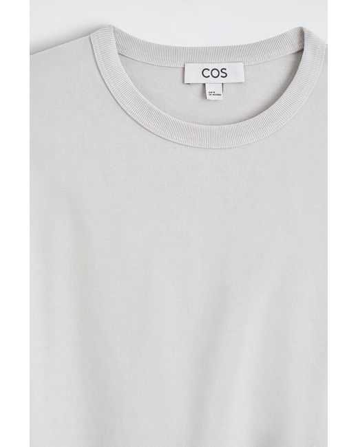 COS White Relaxed Garment-Washed Cotton T-Shirt for men