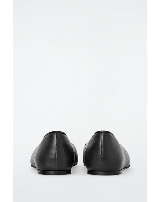 COS Black Leather Ballerina Flats