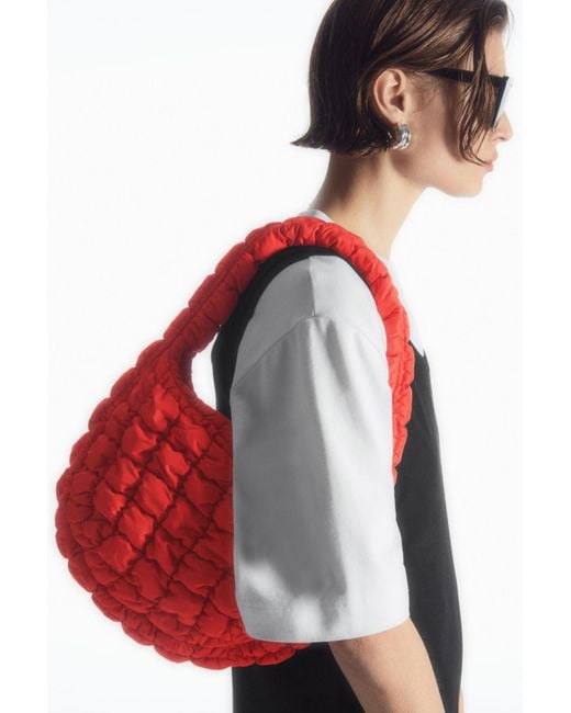 COS Red Quilted Mini Bag
