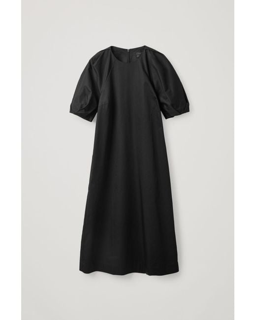 COS Black Dress With Puff Sleeves