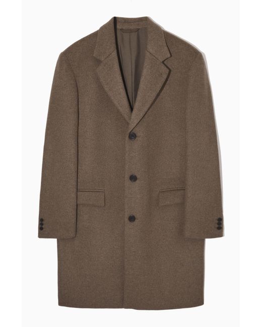COS Brown Regular-fit Wool-blend Coat for men