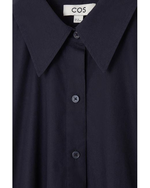 COS Blue A-line Mini Shirt Dress