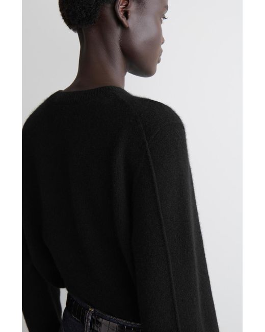 COS Black Cashmere Crew-Neck Jumper