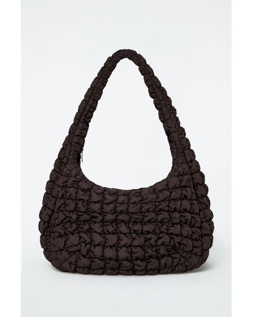 COS Black Oversized Quilted Crossbody Bag