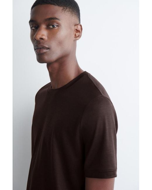 COS Black Lightweight Wool T-Shirt for men