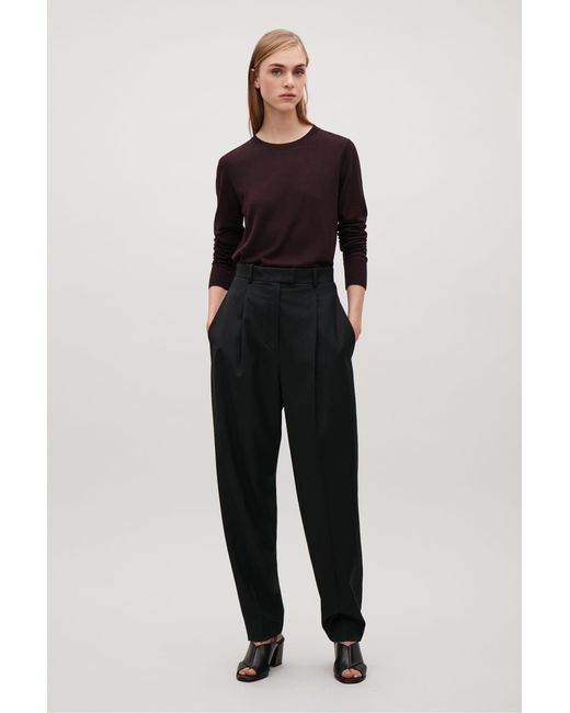 COS Lightweight Wool Tapered Trousers 