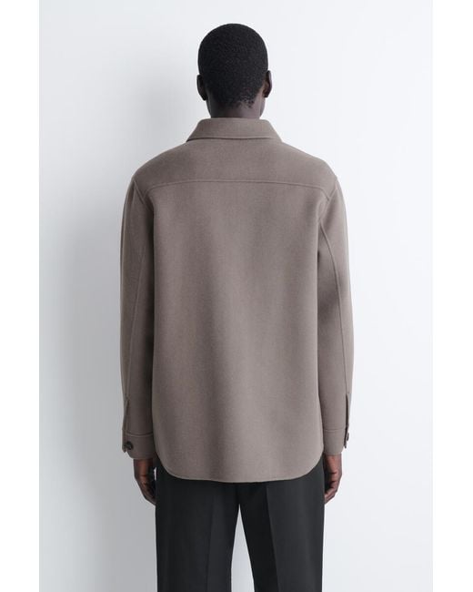 COS Brown Double-Faced Wool Overshirt for men