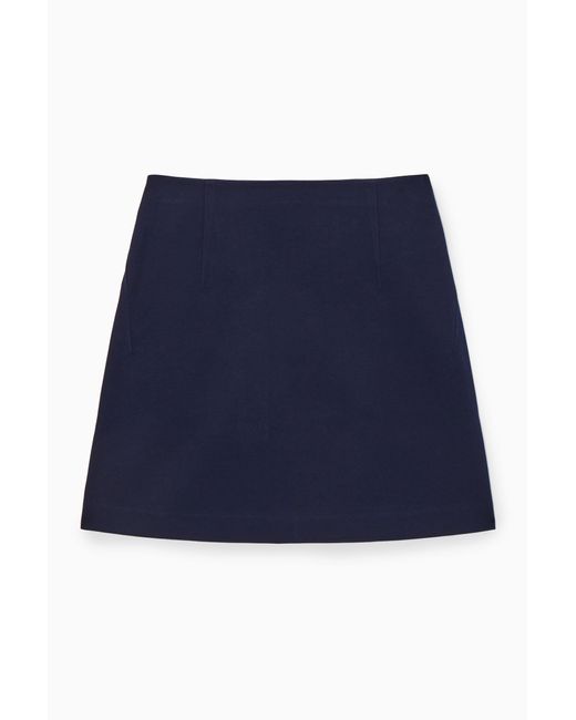COS Blue Twill Mini Skirt