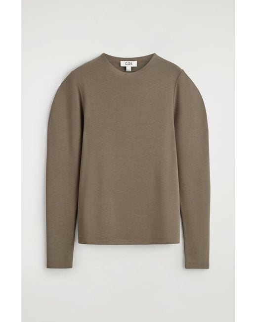 COS Natural Rounded-Sleeve Top