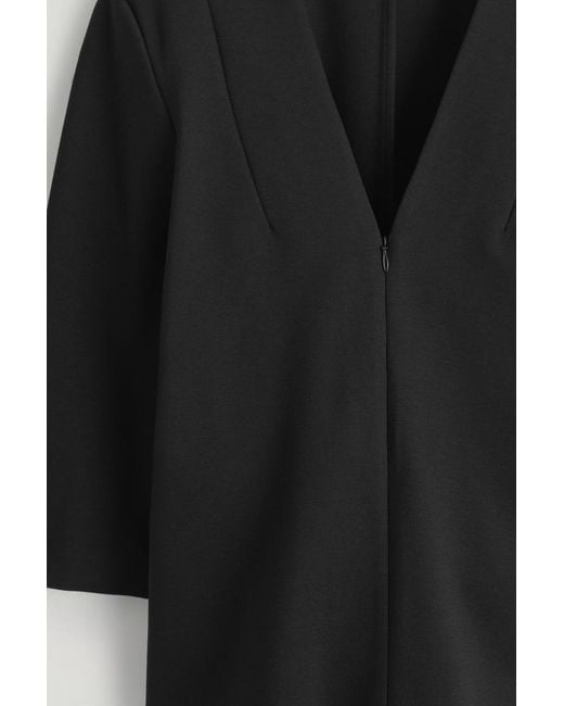COS Black Jersey V-Neck Top