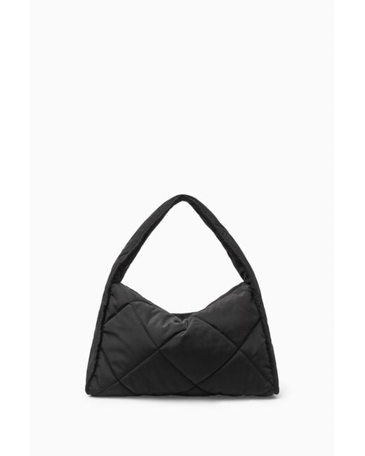 COS Black Diamond-quilted Shoulder Bag