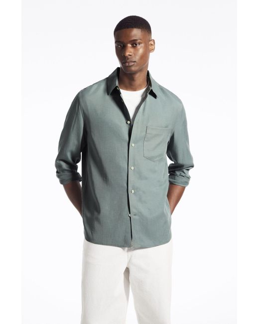 COS Blue Tailored Twill Shirt - Regular for men