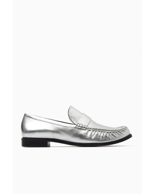 COS White Leather Loafers