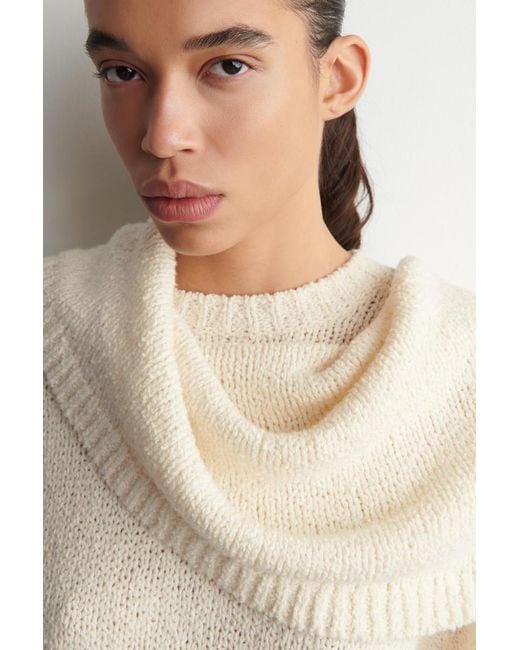 COS Natural Layered Shawl Merino-Cashmere Sweater