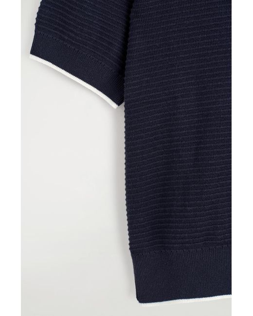 COS Blue Sailor-Collar Knitted Top