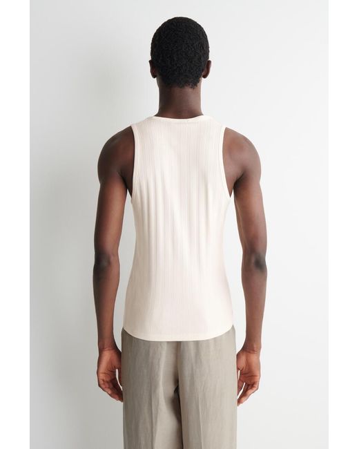 COS Natural Slim-Fit Wide-Rib Cotton Tank Top for men