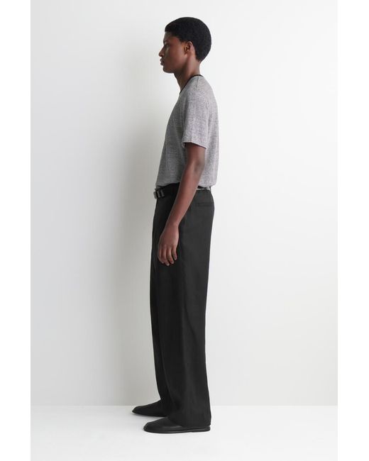 COS Black Linen-Jersey T-Shirt for men