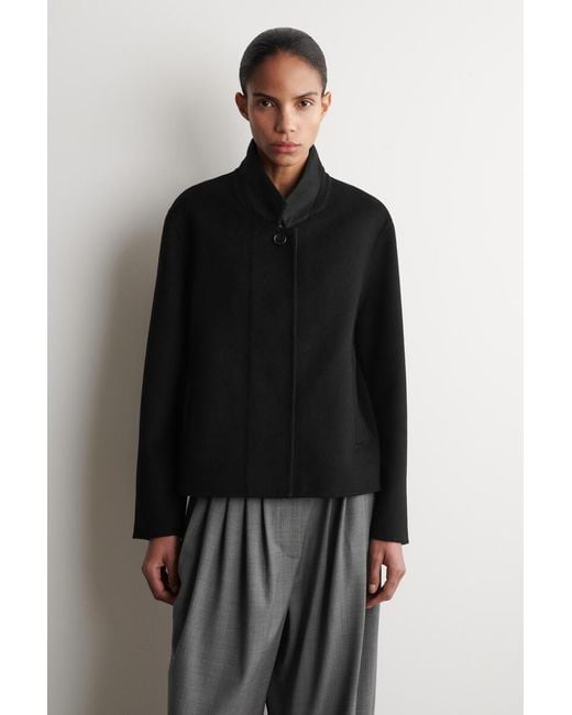 COS Black Structured Double-Faced Wool Jacket
