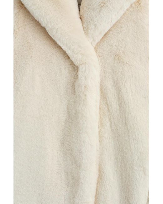 COS Natural Shawl-Collar Fur-Effect Jacket