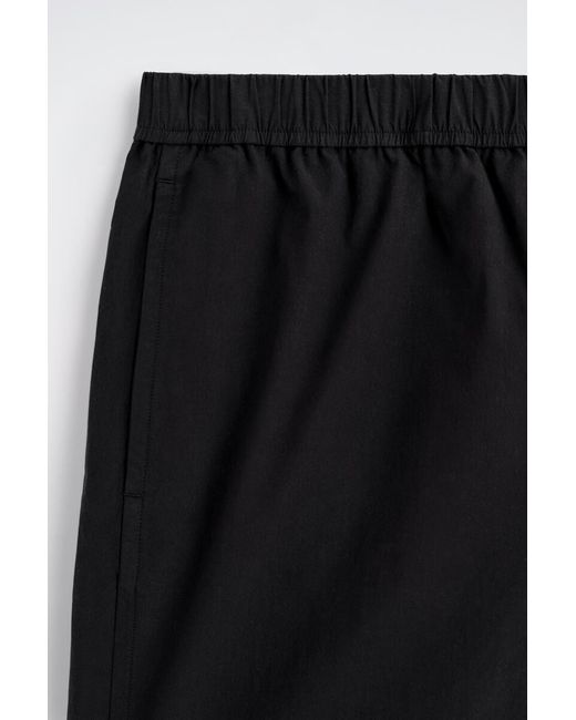 COS Black Elasticated Cotton Shorts for men