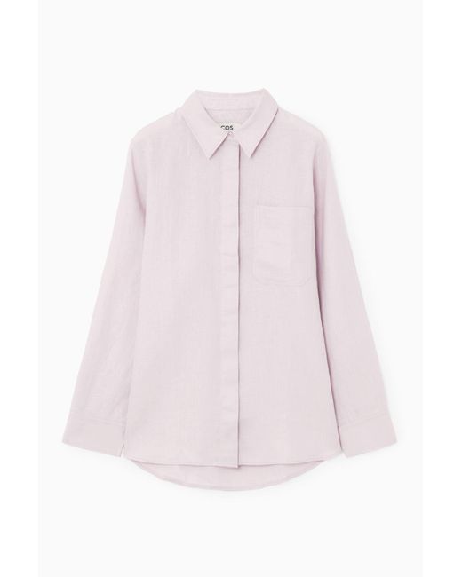 COS Pink Oversized Linen Shirt