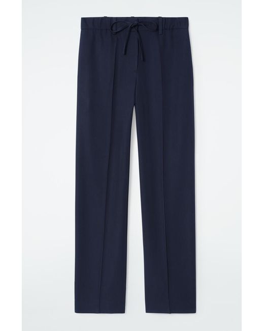 COS Blue Drawstring Straight-leg Pants