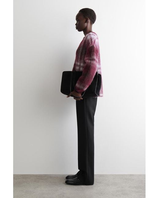 COS Purple Checked Alpaca-Blend Jumper